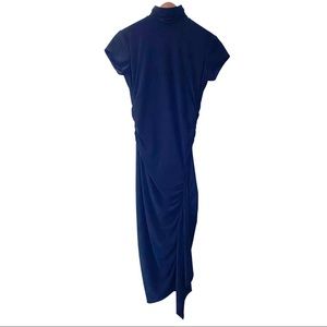 Frank Lyman Black Mock Neck Ruched Cocktail Dress